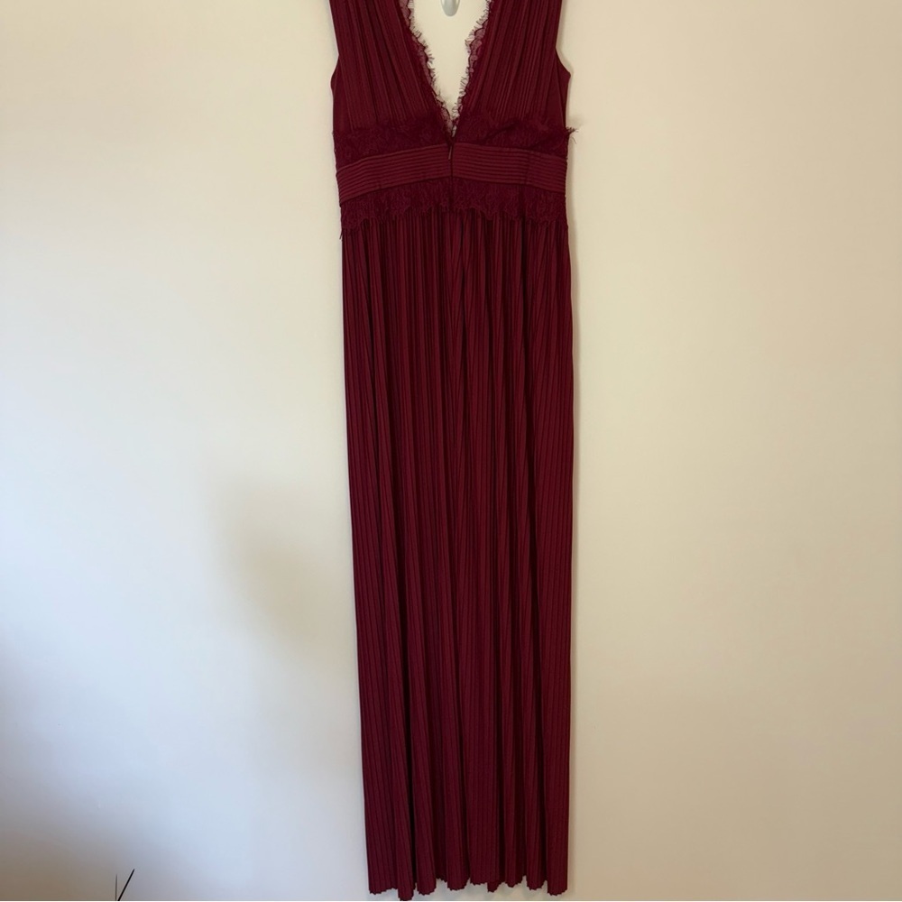 ASOS Burgundy Sleeveless Special Occasions Maxi Dress with Splits Size 8 - Picture 6 of 11